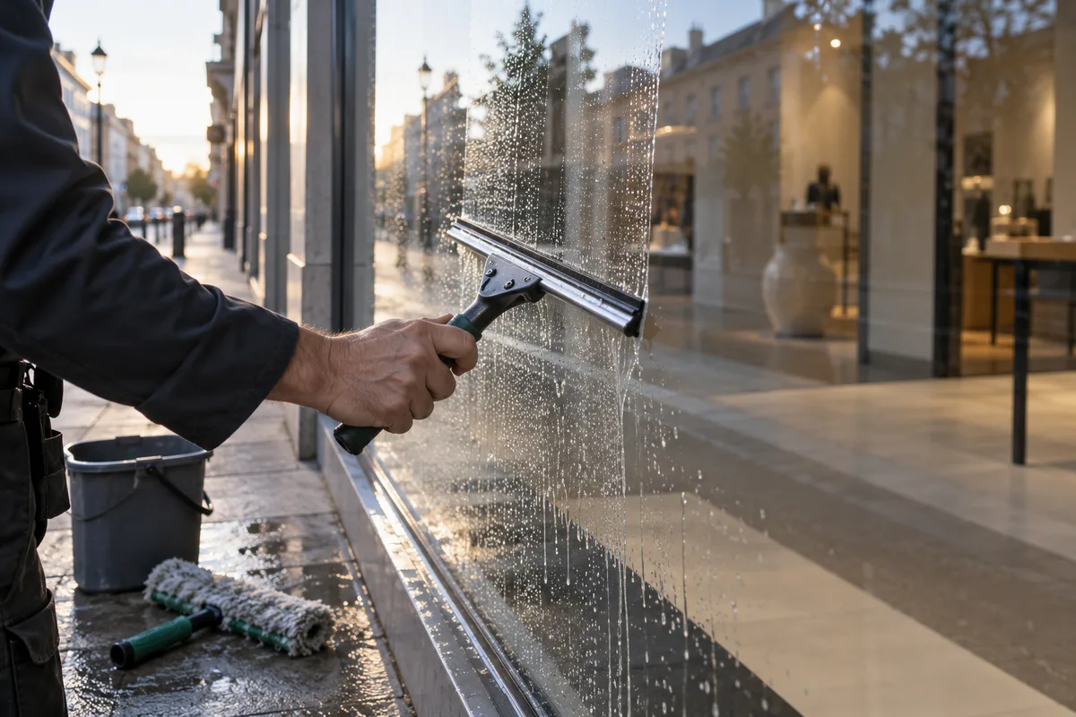 Nettoyage de vitrine de magasin : fréquence et méthode